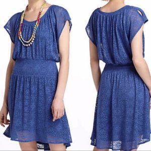 Anthropologie Leifnotes Blue Lace Dress small